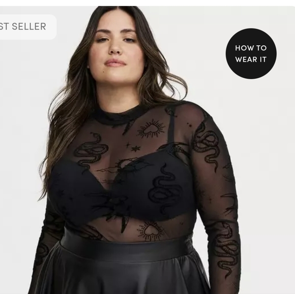 torrid Tops - NEW w TAGS! Torrid Snake print mesh top Size 3